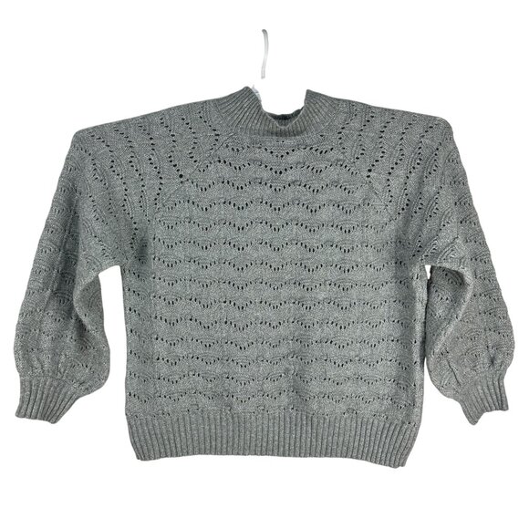 Time And Tru XL Grey Knit Sweater With Recycled Polyester & Polyester Blend - Picture 3 of 6